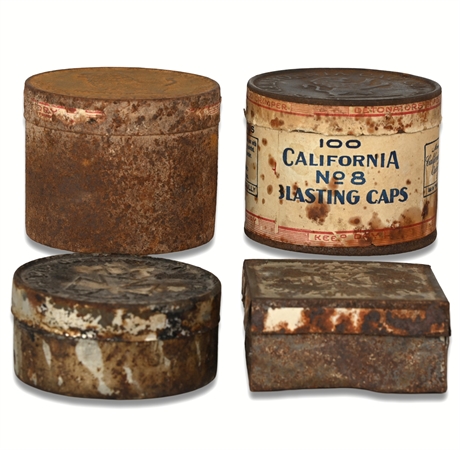 Antique/Vintage Blasting Cap Tins & California No. 8 Blasting Caps Tin 100