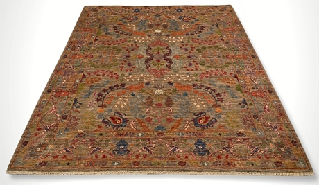 Afghan Hand-Knotted Wool Rug — Sultanabad/Ziegler Design, 8'3" × 12'2"