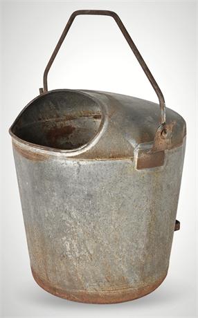 Superior Hooded Galvanized Milk Can Bucket — Marked, 18"