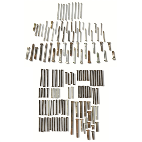 Assorted Hex Bolts, 130+ Pieces, Various Sizes and Diameters