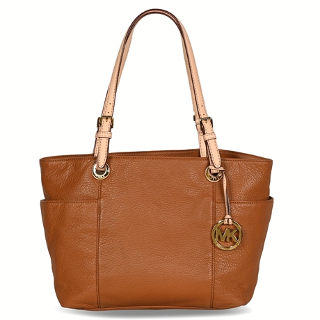 Michael Kors Brown Leather Zipper Tote