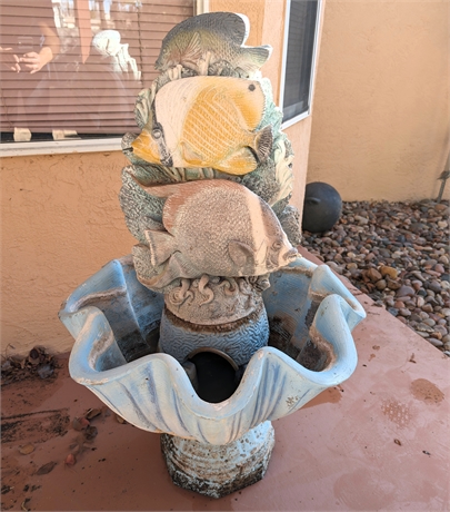 42" Sea Life Tiered Fountain (For Restoration)