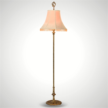 66" Antique Cast Brass Floor Lamp