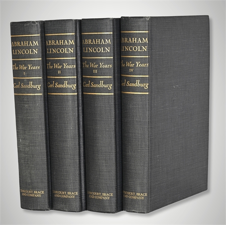 Carl Sandburg Abraham Lincoln: The War Years 4-Vol. Set — Harcourt, Brace & Co.,