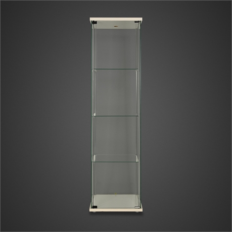 IKEA of Sweden Tall Glass Curio Display Cabinet, 4-Piece with Shelves