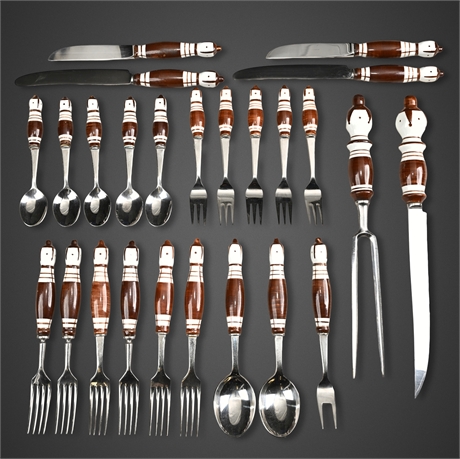 Rosenthal Studio-Line Wiinblad “Siena” Brown Ceramic-Handle Flatware, 26 pcs