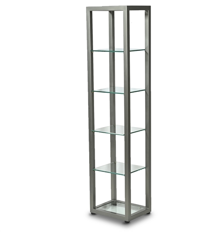 Contemporary Steel & Glass Etagere