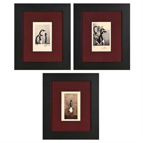 Julian Williams Canada Goose Signed Reproduction Prints, Set of 3 — Framed