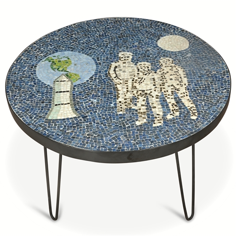 Mid-Century Mosaic Glass Tile Table