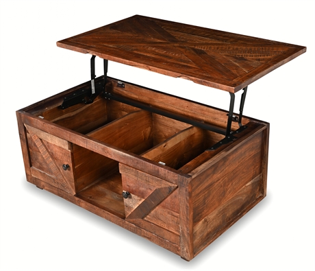 Porter Designs Gunnison Solid Wood Lift-Top Coffee Table – Brown