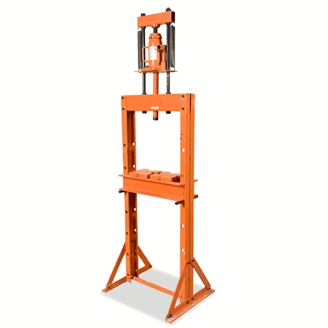 12-Ton Hydraulic Shop Press — Heavy-Duty Steel Frame