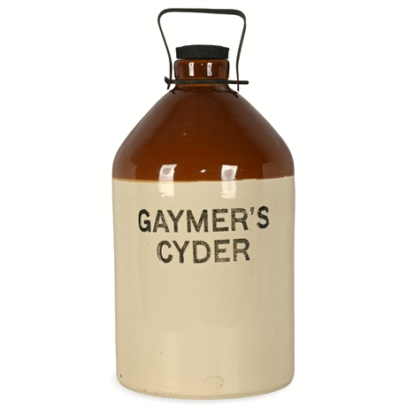 Vintage Gaymer's Cyder Stoneware Jug Dispenser with Lid & Handle