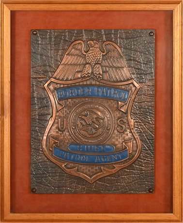 Embossed Copper Border Patrol Badge
