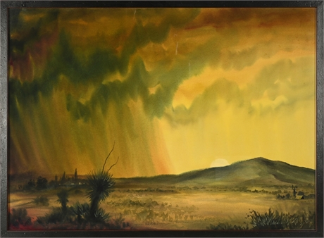 Carl Cogar 'Setting Sun & Rain - Las Cruces New Mexico'