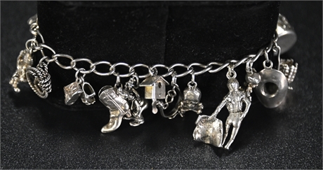 Sterling Silver Charm Bracelet, (20)Charms