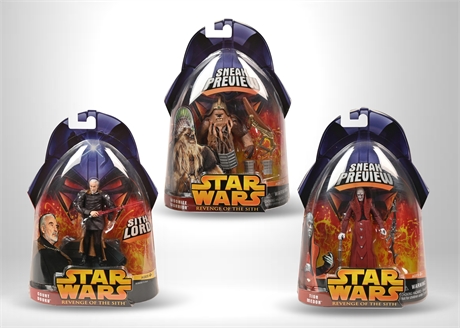Star Wars: Wookiee Warrior, Count Dooku, Tion Medon Action Figures