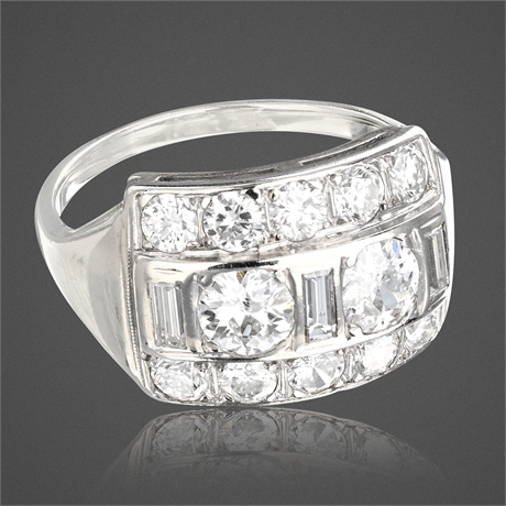14K White Gold Vintage Diamond Ring – 1.0 CTW, Size 6.5
