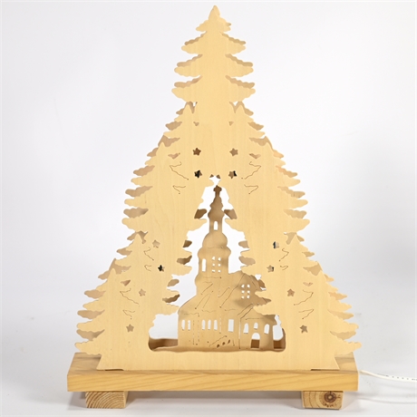 3D Lighted Laser Cut Wood Christmas Tree