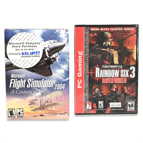 Microsoft Flight Simulator 2004 + Rainbow Six 3 Raven Shield — PC CD-ROM, Sealed