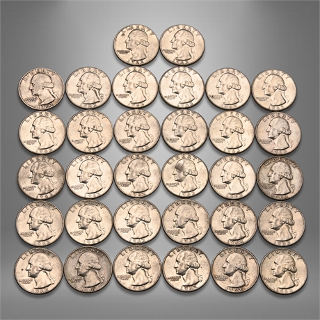 (32) 1962 & 1963 Washington Silver Quarters