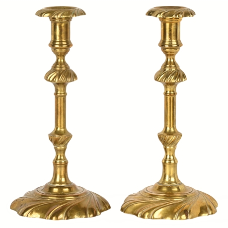 Pair of Virginia Metalcrafters Brass Candlesticks