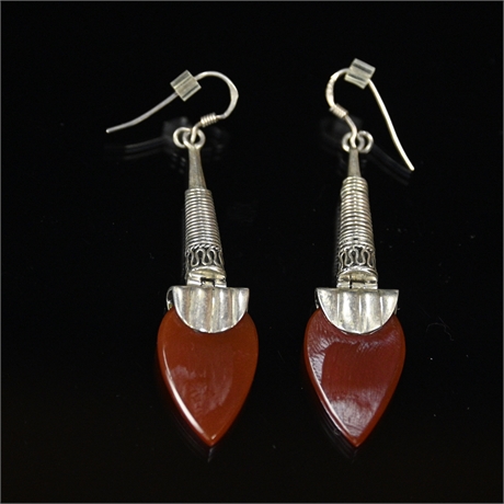 Sterling Silver and Garnet Earrings