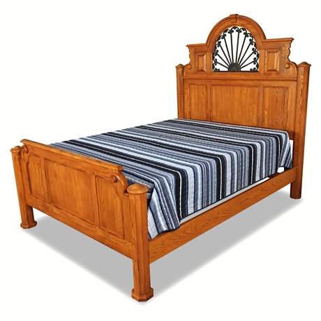 Lexington American Country West Queen Bed – Solid Oak Colujmn Bed