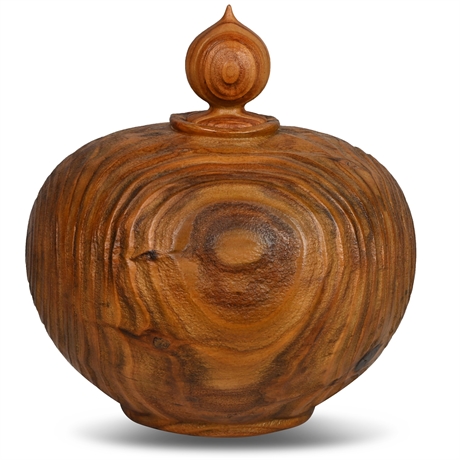 Turned wood vase