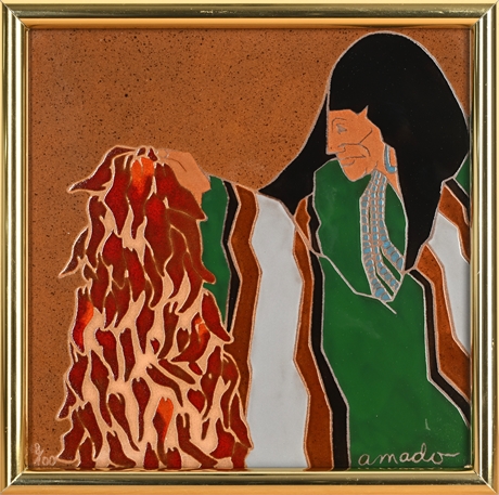 Amado Peña Limited Edition Ceramic Tile #48/100 – “Chili Ristra”