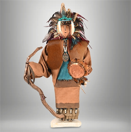 Cherie Gamboa 2019 Copper, Feather & Suede Hand-Crafted Figure, 24"