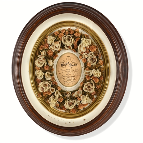 Victorian Mourning Shadowbox for Infant Willie Dear — 1878