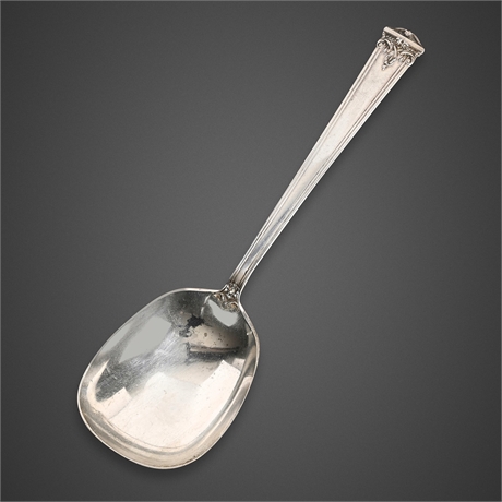 J.S. Co. Trianon Pattern Sterling Silver Berry Spoon, Muscatine, Iowa 1921