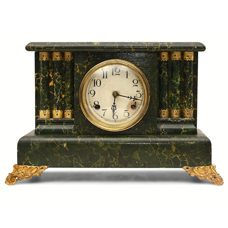 Waterbury “Standard Green” Mantel Clock — Early 1900s