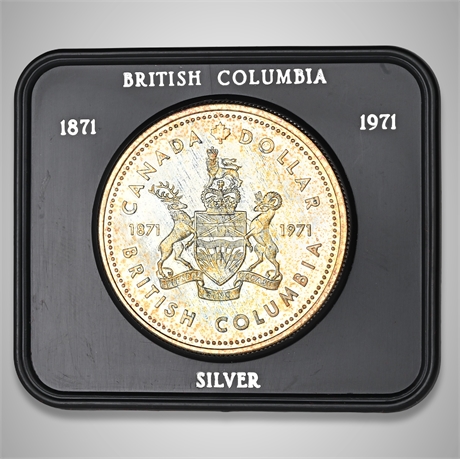 1971 Canada Silver Dollar – British Columbia Centennial – Elizabeth II