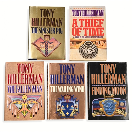 Tony Hillerman Hardcover Lot (5) — All w/ Dust Jackets, Incl. 1st Ed. The Wailin