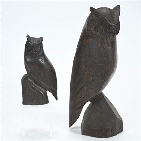 Pair Ironwood Owls
