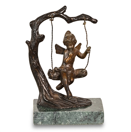 Vintage Bronze Fairy Sculpture after Auguste Moreau