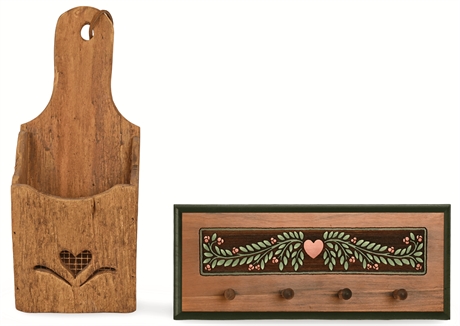 Happy Hearts: Wooden Peg Rack and Wall Box