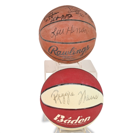 Lou Henson & Reggie Theus Basketballs