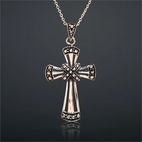 Sterling Silver Cross Necklace and Pendant Set