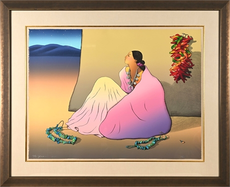 R.C. Gorman Signed Lithograph — “Ristra” (1987) — Limited Edition 141/200