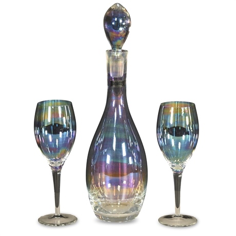 Toscany Iridescent Decanter & Wine Glasses