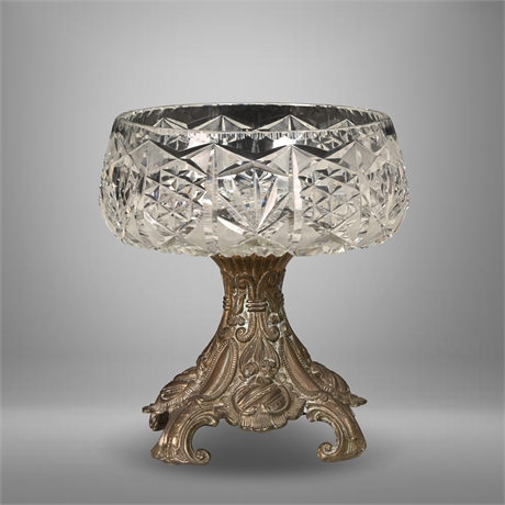 Vintage Rococo Crystal Centerpiece Bowl