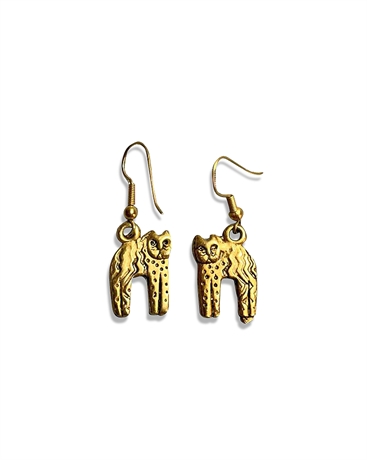 Laurel Burch Earrings Gold Cat Earrings