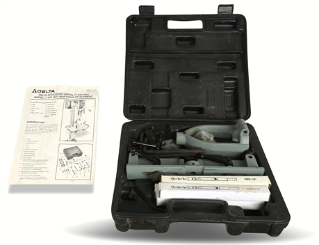 Delta Mortising Attachment Kit Model 17-924 with Case & Manual – 4 Chisel Sizes