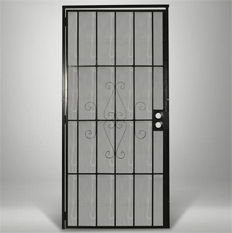 Heavy-Duty Steel Security Door with Ornate Design