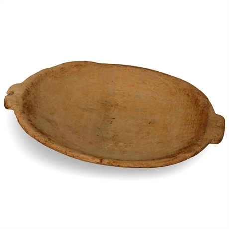 Primitive Hand-Carved Wooden Dough Bowl