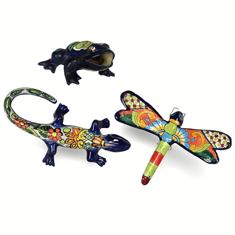 Talavera Lizard, Frog & Dragonfly