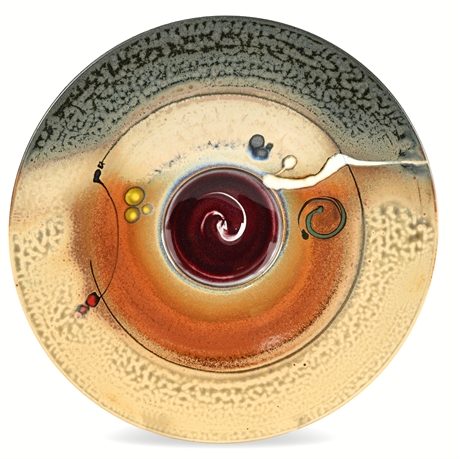 Loren Lukens Porcelain Charger – Abstract Painterly Glaze, 11"