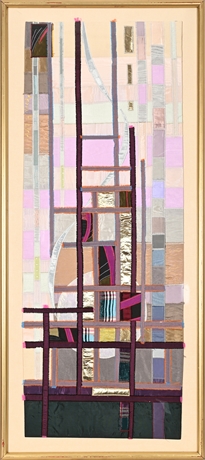 Anna Ferri Signed Textile Art Quilt – Framed 53" x 23"